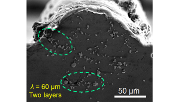 Particle aggregation — two-layer scan, lambda 60 microns