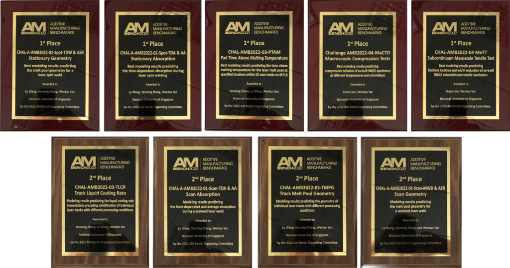 2022 NIST AM Bench award plaques